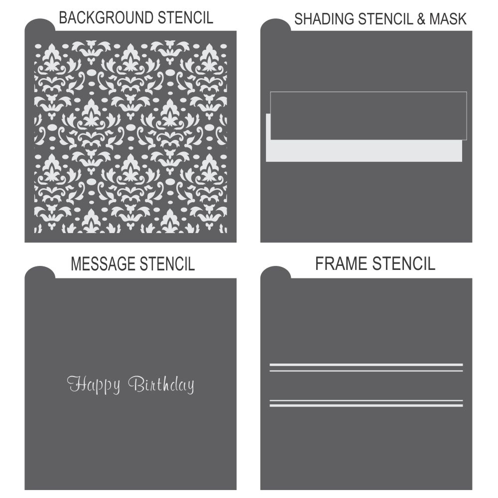 Happy Birthday Prettier Plaques Cookie Stencil 5 Pc Set