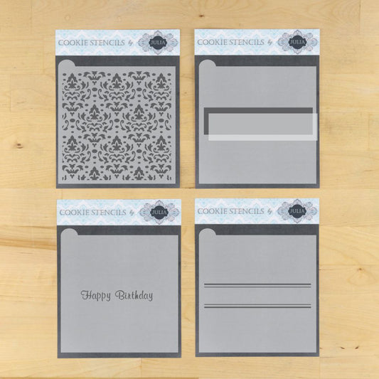 Happy Birthday Prettier Plaques Cookie Stencil 5 Pc Set