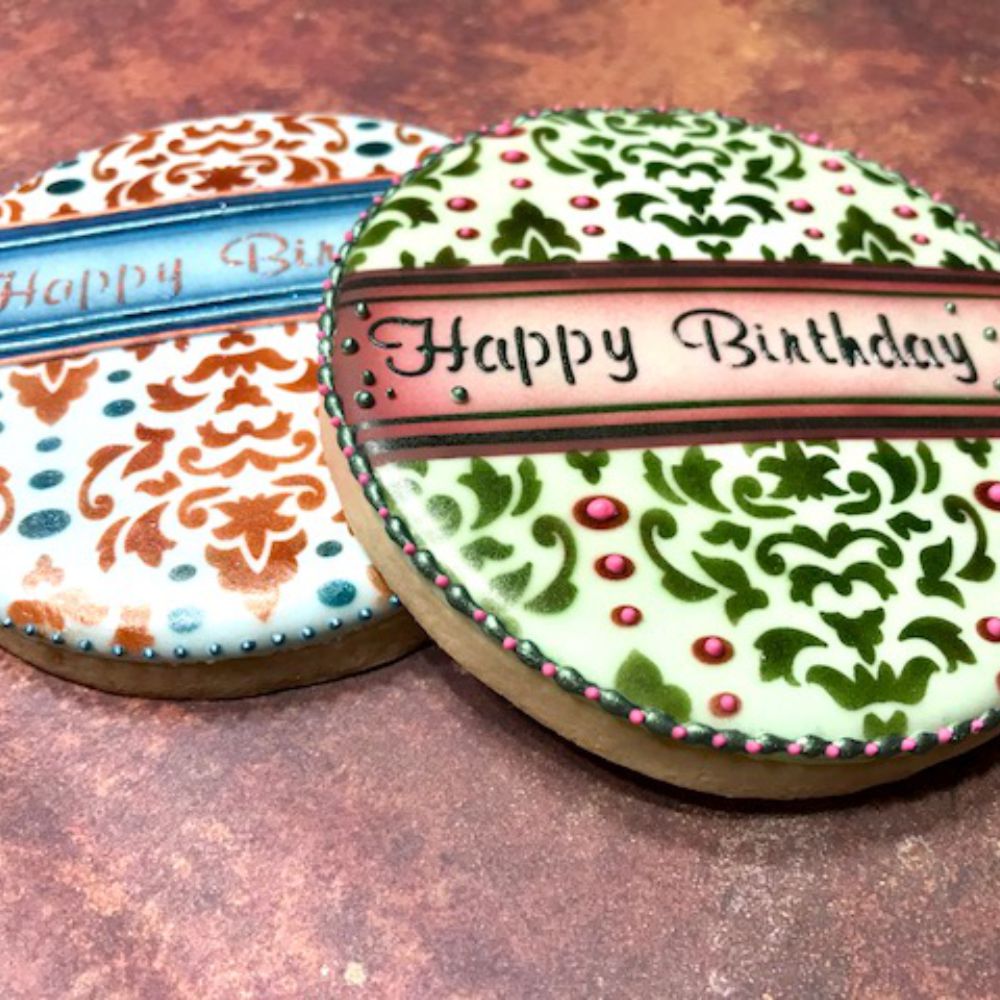 Happy Birthday Prettier Plaques Cookie Stencil 5 Pc Set