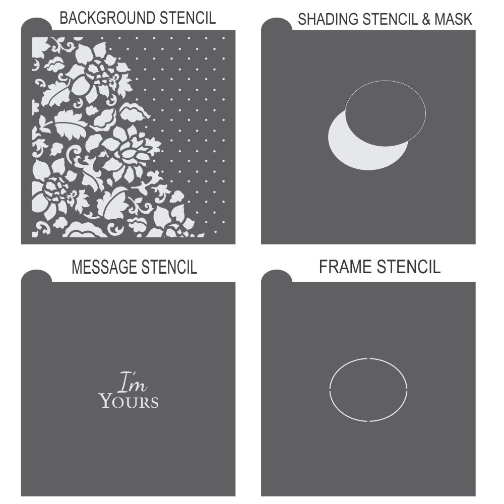 I'm Yours Prettier Plaques 5 Pc Cookie Stencil Set