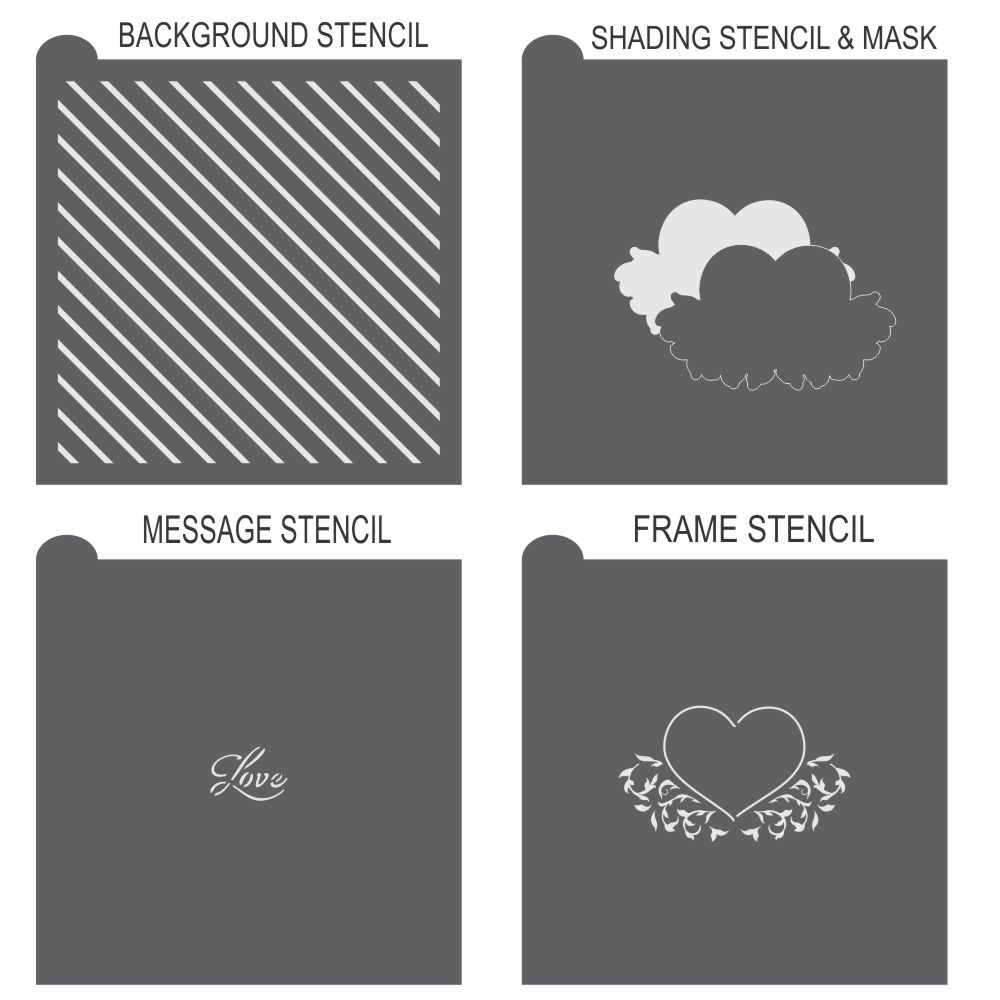 Love 1 Prettier Plaques 5 Pc Cookie Stencil Set