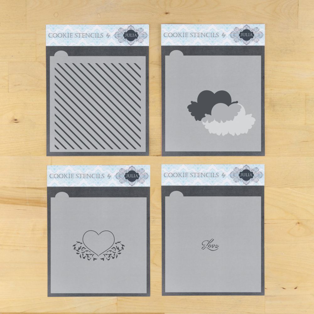 Love 1 Prettier Plaques 5 Pc Cookie Stencil Set
