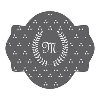 Single Monogram Prettier Plaques Cookie Stencil 5 Pc Set