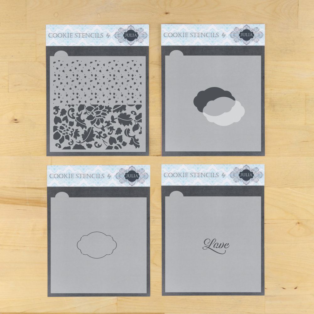 Love 2 Prettier Plaques Cookie Stencil 5 Pc Set