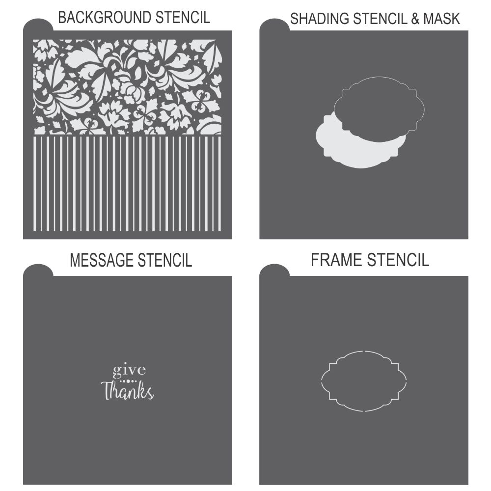 Give Thanks Prettier Plaques Cookie Stencil 5 Pc Set