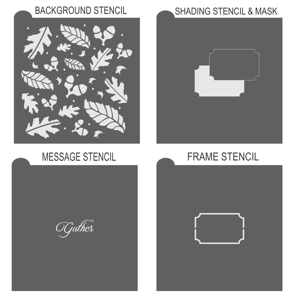 Gather Prettier Plaques Cookie Stencil 5 Pc Set