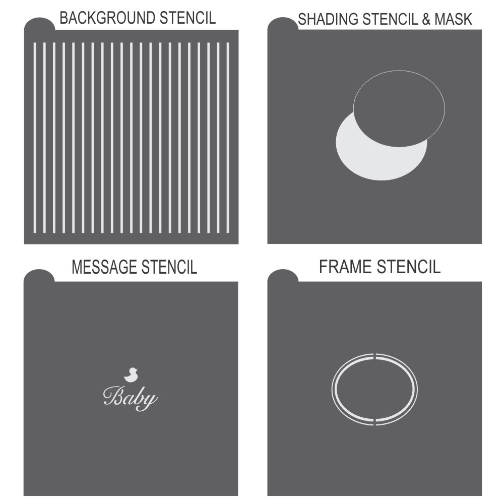 Baby 1 Prettier Plaques Cookie Stencil 5 Pc Set