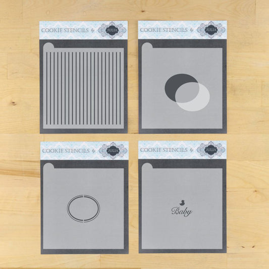 Baby 1 Prettier Plaques Cookie Stencil 5 Pc Set