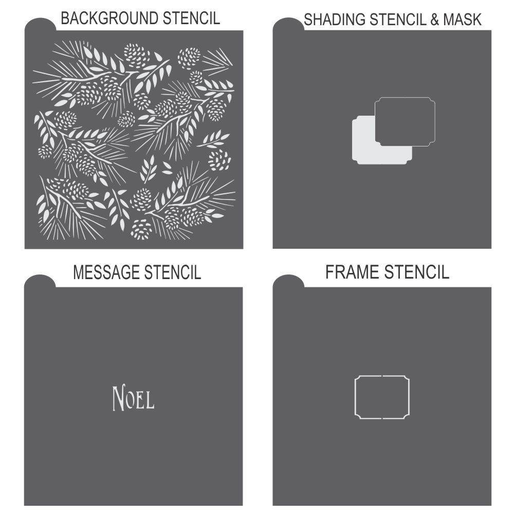 Noel Prettier Plaques Cookie Stencil 5 Pc Set