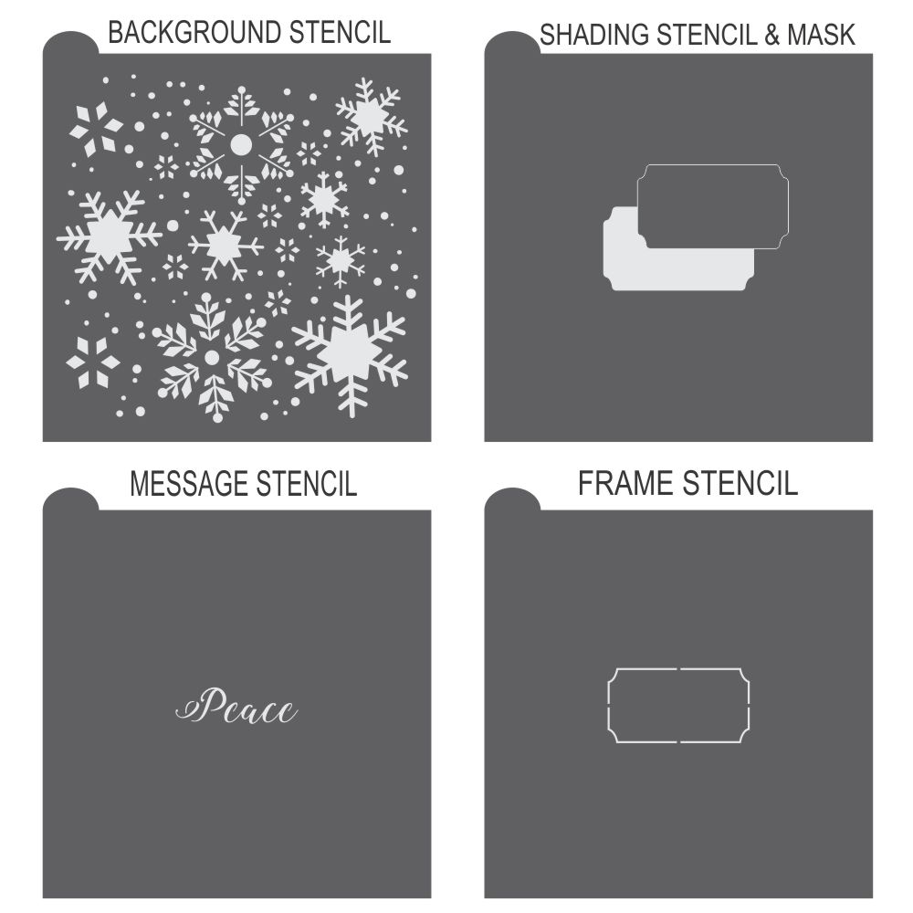 Peace Prettier Plaques Cookie Stencil 5 Pc Set