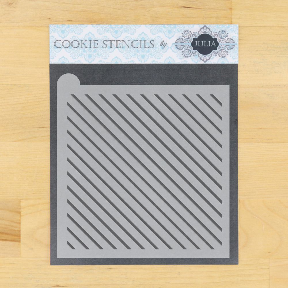 Diagonal Stripe cookie Stencil background by julia usher