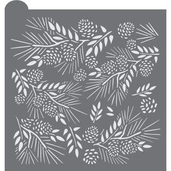 Noel Prettier Plaques Background Cookie Stencil