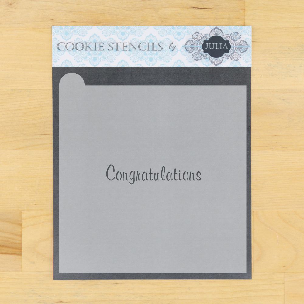 Congratulations Prettier Plaques Message Cookie Stencil