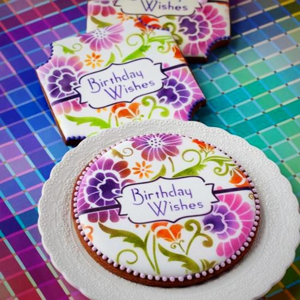Birthday Wishes Prettier Plaques Cookie Stencil 5 Pc Set