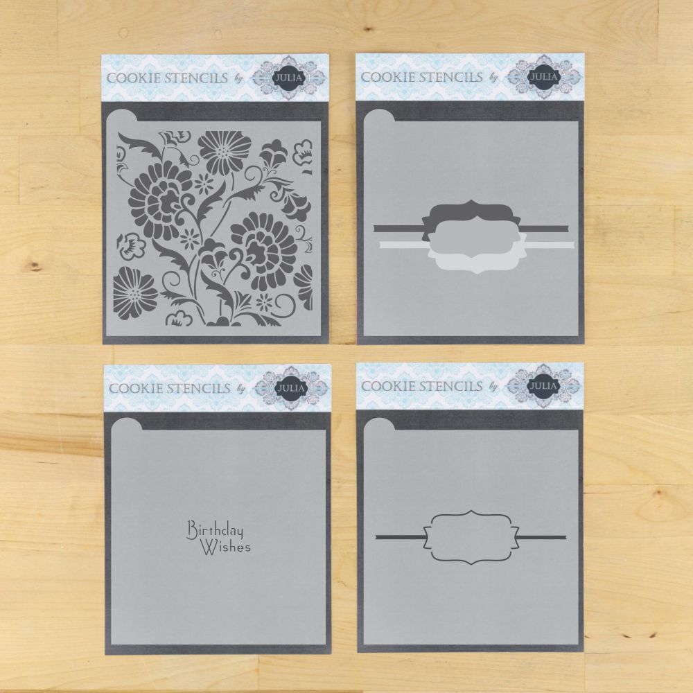 Birthday Wishes Prettier Plaques Cookie Stencil 5 Pc Set
