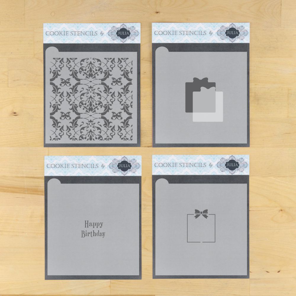 Victorian Birthday Prettier Plaques Cookie Stencil 5 Pc Set