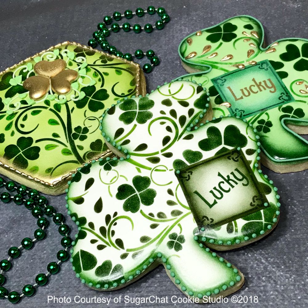 Clover Vine Prettier Plaques Cookie Stencil Set