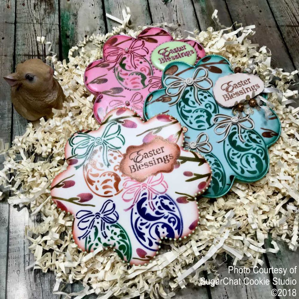 Easter Blessings Prettier Plaques Cookie Stencil 5 Pc Set