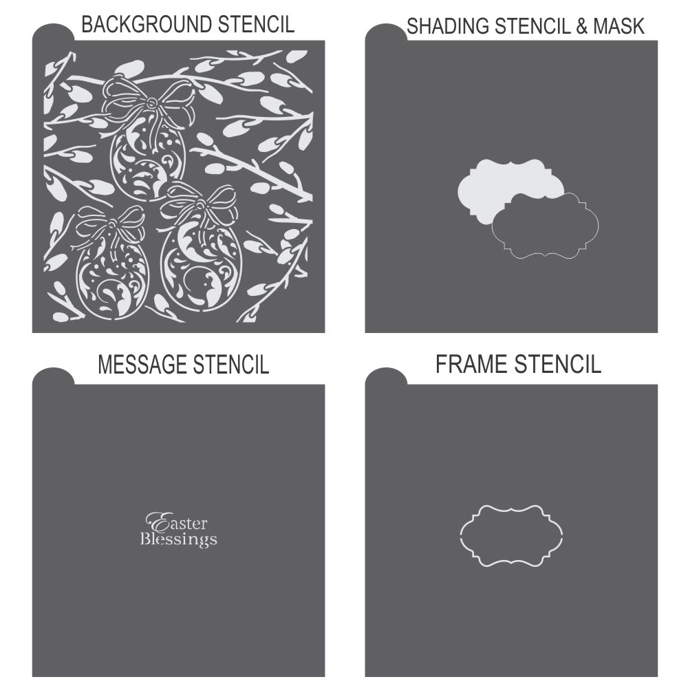 Easter Blessings Prettier Plaques Cookie Stencil 5 Pc Set