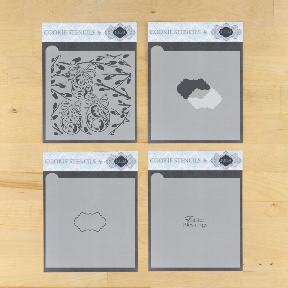 Easter Blessings Prettier Plaques Cookie Stencil 5 Pc Set