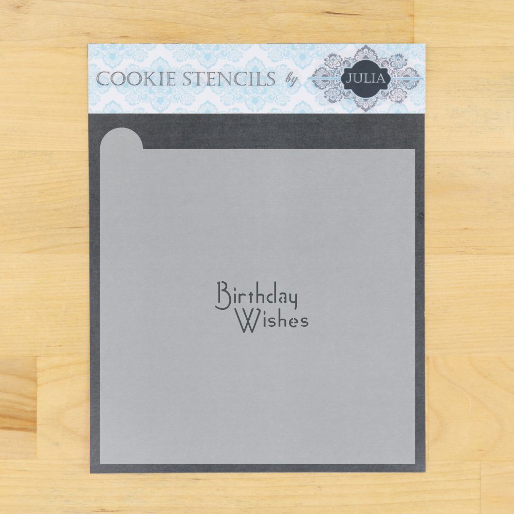 Birthday Wishes Prettier Plaques Message Cookie Stencil