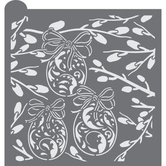 Ornate Eggs Prettier Plaques Background Cookie Stencil