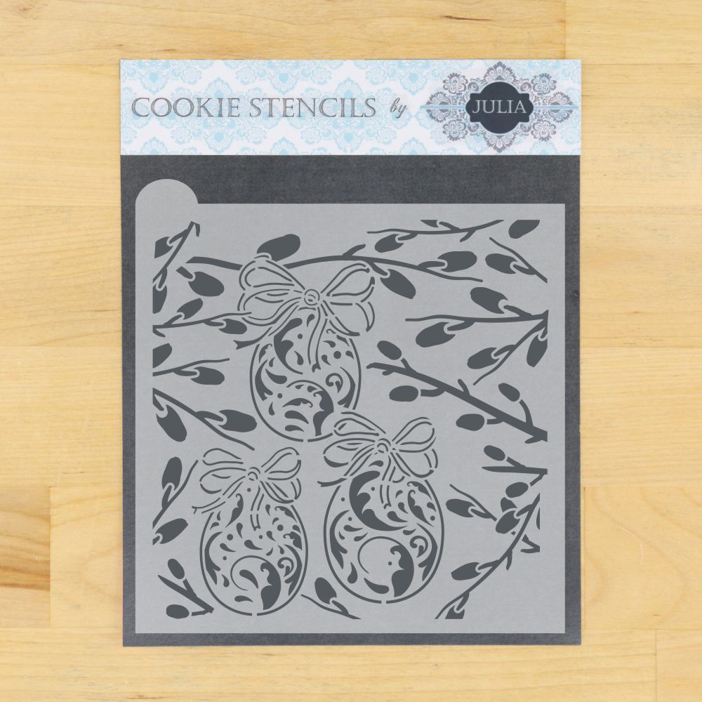 Ornate Eggs Prettier Plaques Background Cookie Stencil
