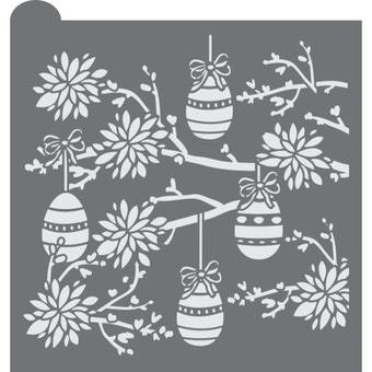 Whimsical Easter Prettier Plaques Background Cookie Stencil