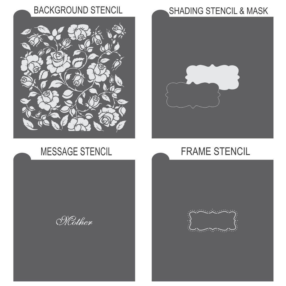 Mother Wishes Prettier Plaques Cookie Stencil 5 Pc Set