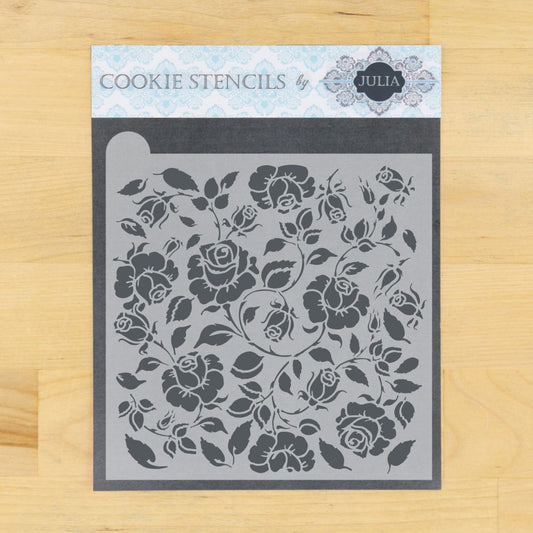 Rosebud Trellis Prettier Plaques Background Cookie Stencil