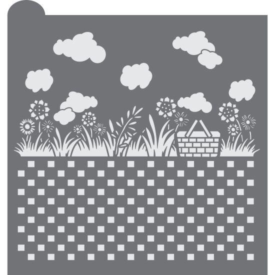 Summer Picnic Prettier Plaques Background Cookie Stencil