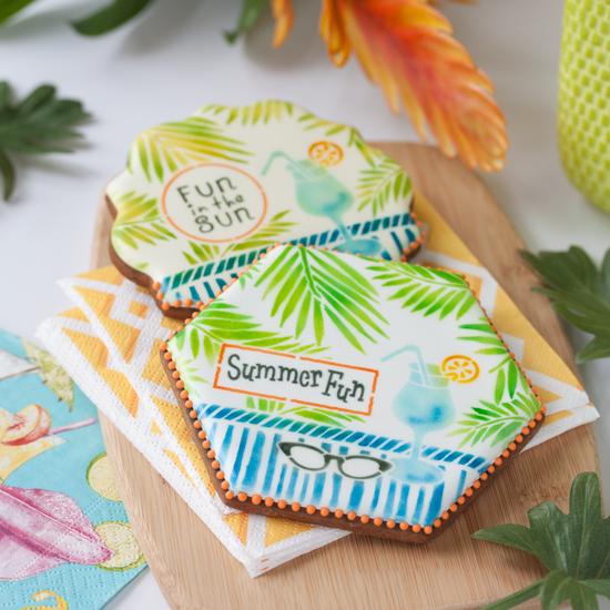 Summer Fun Prettier Plaques Cookie Stencil 5 Pc Set