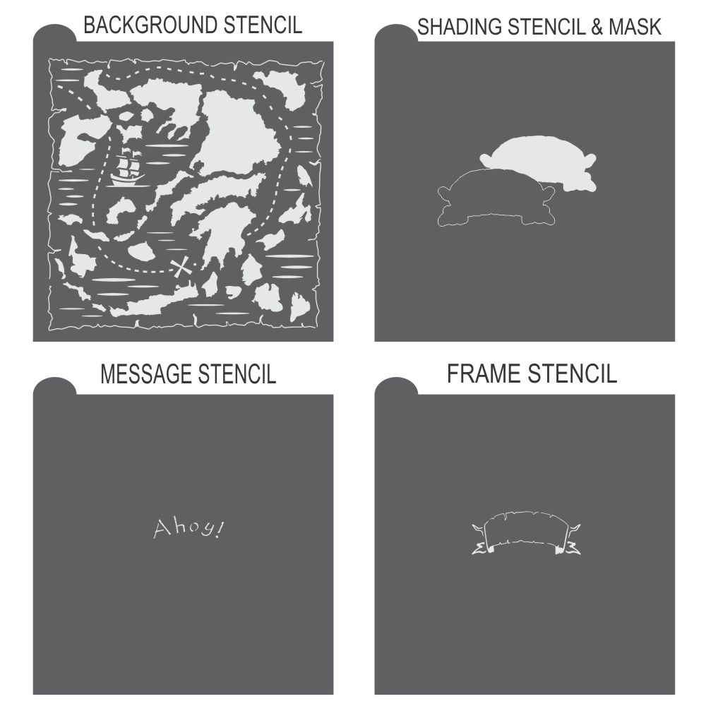 Antique Voyage Prettier Plaques Stencil Set for  Cookie Decorating