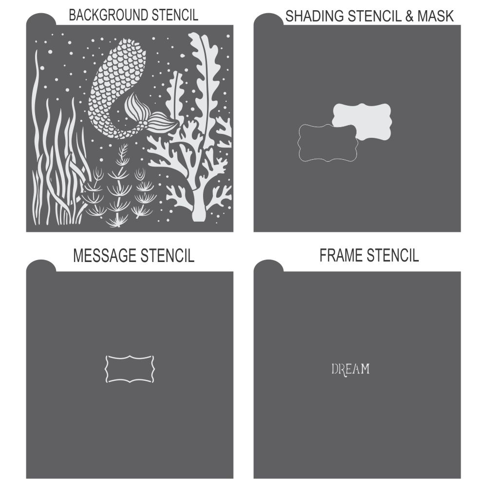 Underwater Fantasy Prettier Plaques Cookie Stencil 5 Pc Set