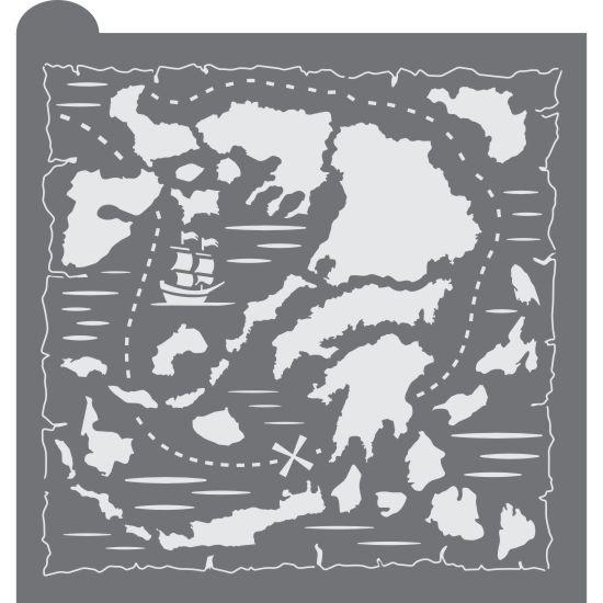 Antique Map Prettier Plaques Background Cookie Stencil