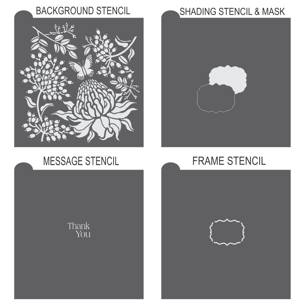 Thank You Prettier Plaques Cookie Stencil 5 Pc Set