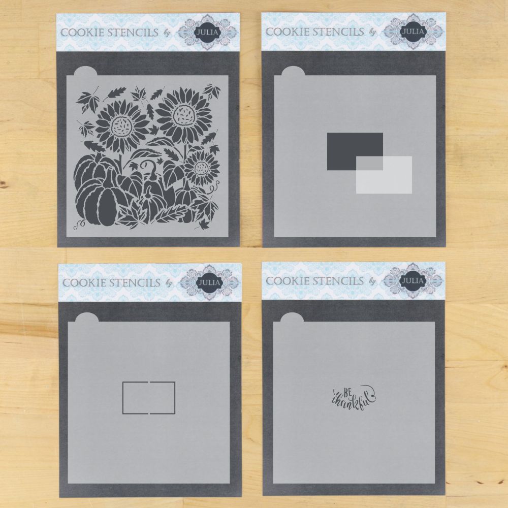 Autumn Harvest Prettier Plaques Fall Cookie Stencil 5 Pc Set