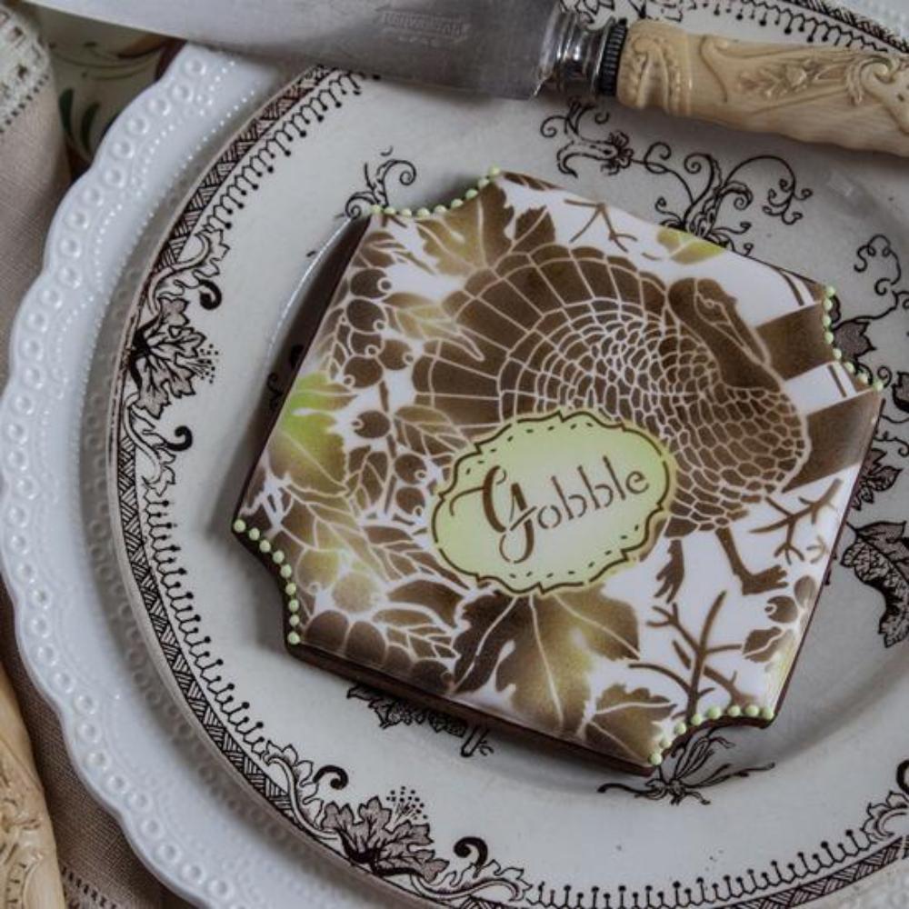 Woodland Turkey Prettier Plaques Cookie Stencil 5 Pc Set