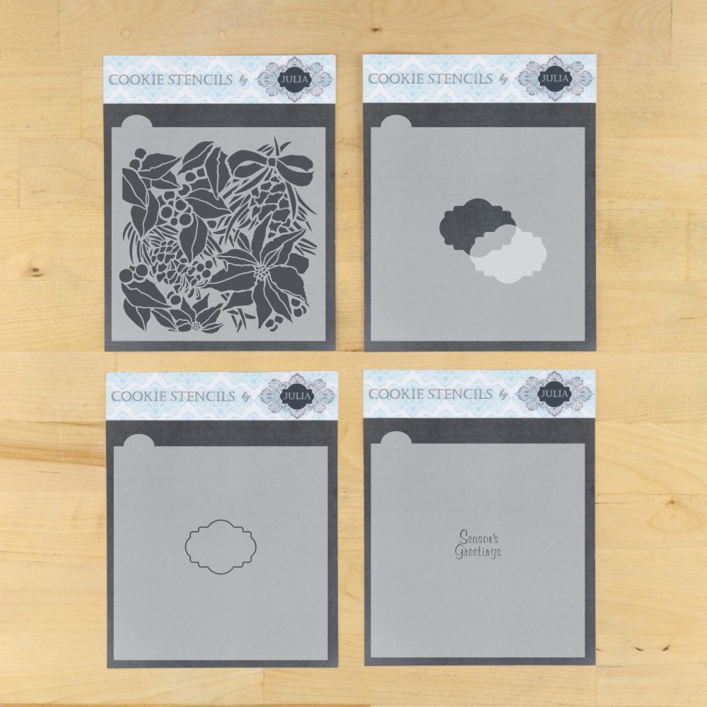 Winter Botanica Prettier Plaques Cookie Stencil 5 Pc Set