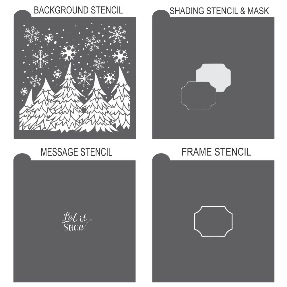 Winter Wonderland Prettier Plaques Cookie Stencil 5 Pc Set
