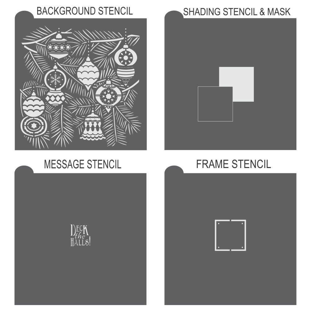 Vintage Ornaments Prettier Plaques Cookie Stencil 5 Pc Set