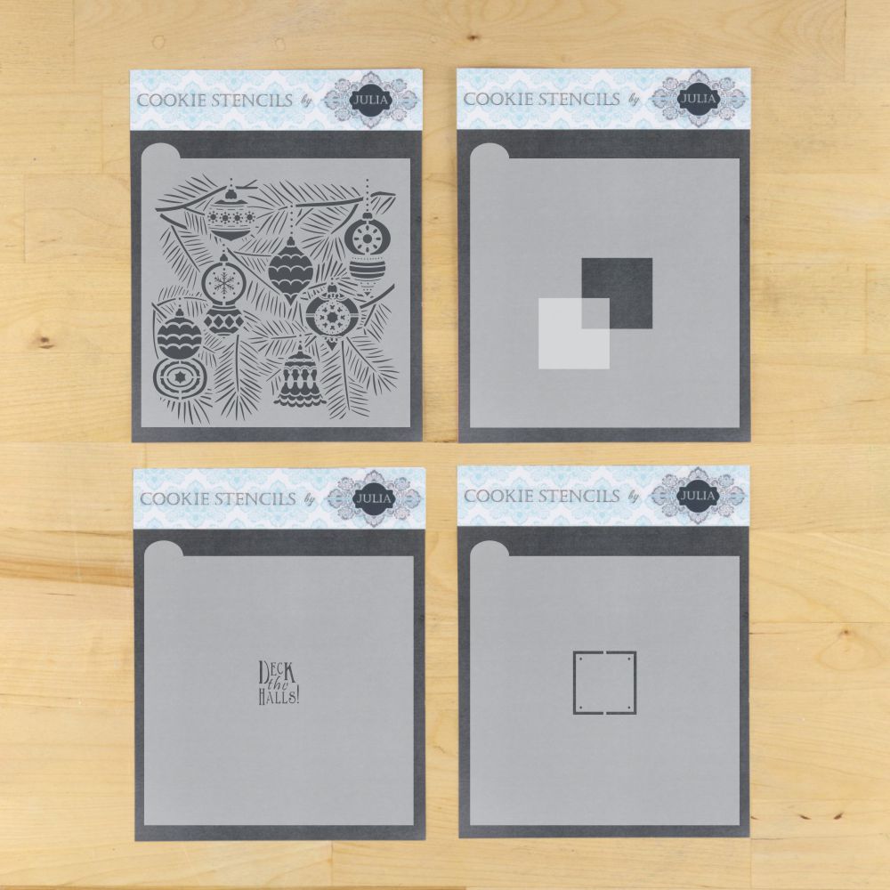 Vintage Ornaments Prettier Plaques Cookie Stencil 5 Pc Set