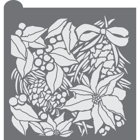 Winter Botanica Prettier Plaques Background Cookie Stencil