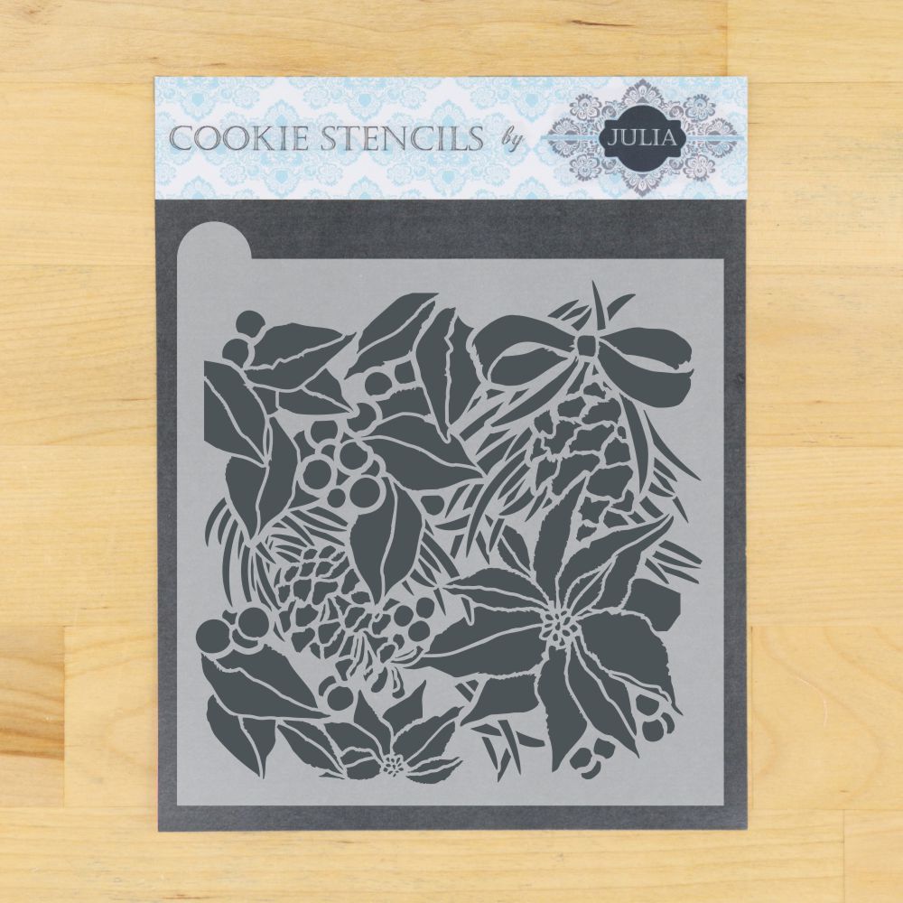Winter Botanica Prettier Plaques Background Cookie Stencil