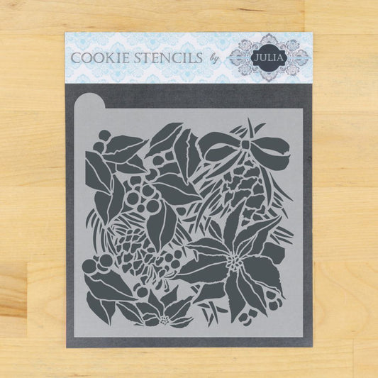 Winter Botanica Prettier Plaques Background Cookie Stencil