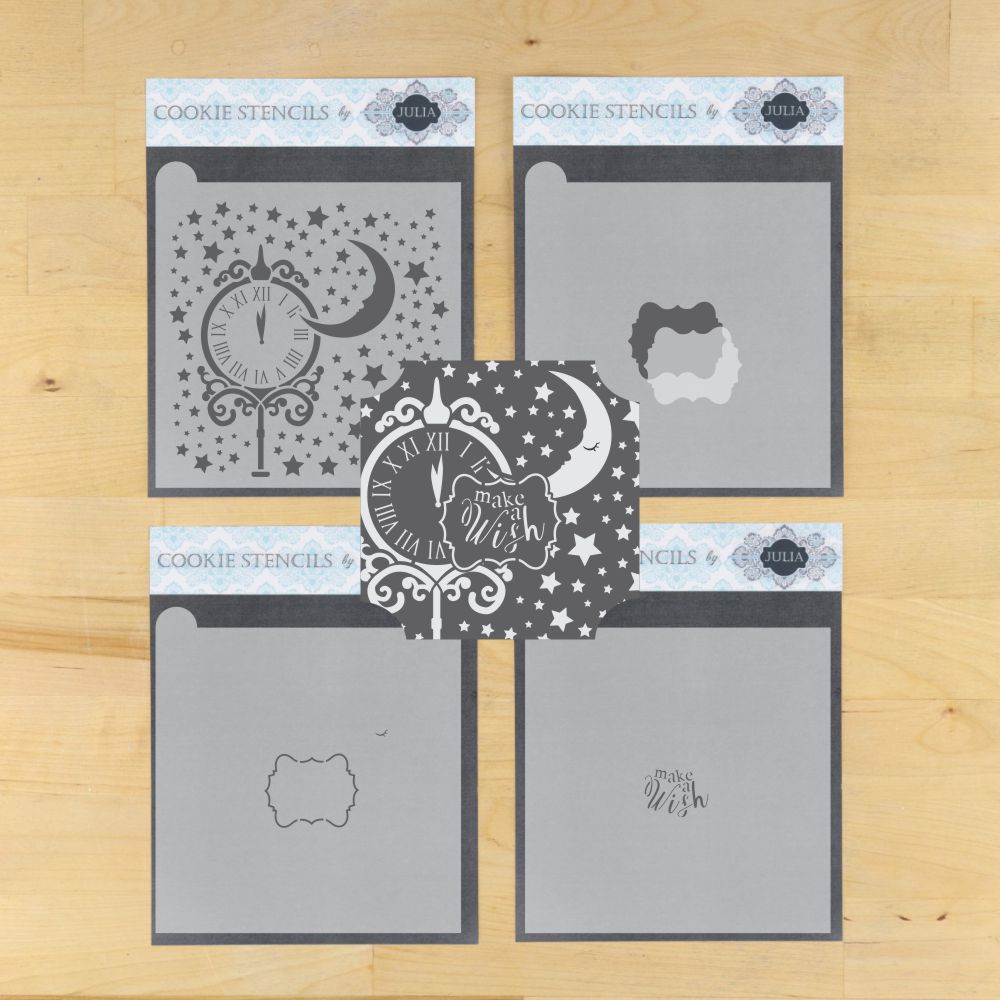 Make a Wish Prettier Plaques Cookie Stencil 5 Pc Set