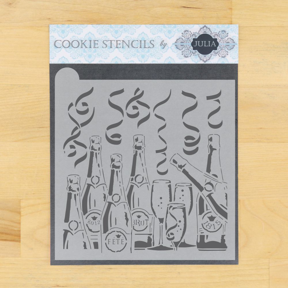 Champagne Dreams Prettier Plaques Background Cookie Stencil