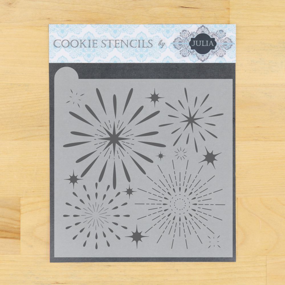 Fireworks Prettier Plaques Background Cookie Stencil