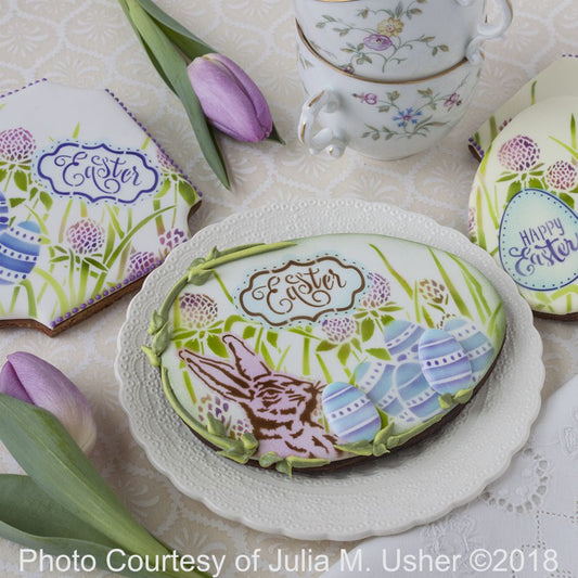 Egg Hunt Dynamic Duos Messages Cookie Stencil Set