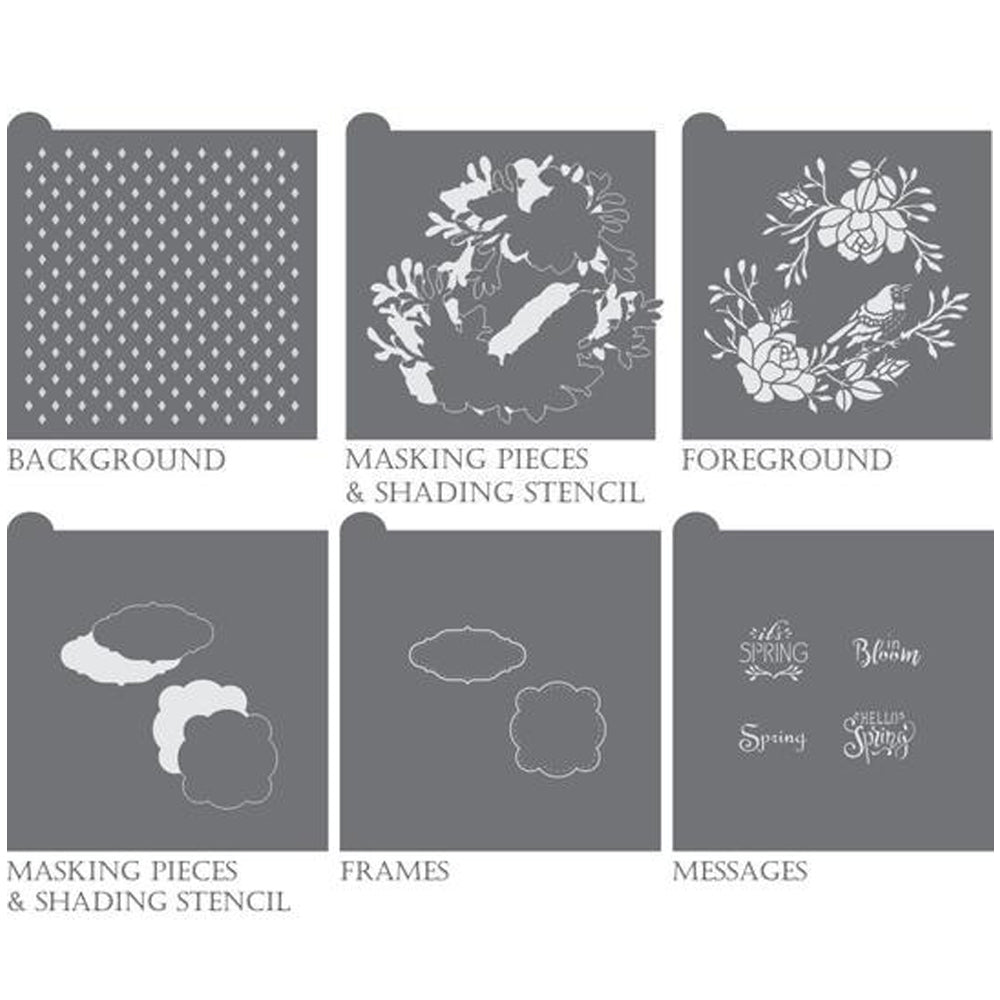 Julia Usher's In Bloom Dynamic Duo Bundled Cookie Stencil Set